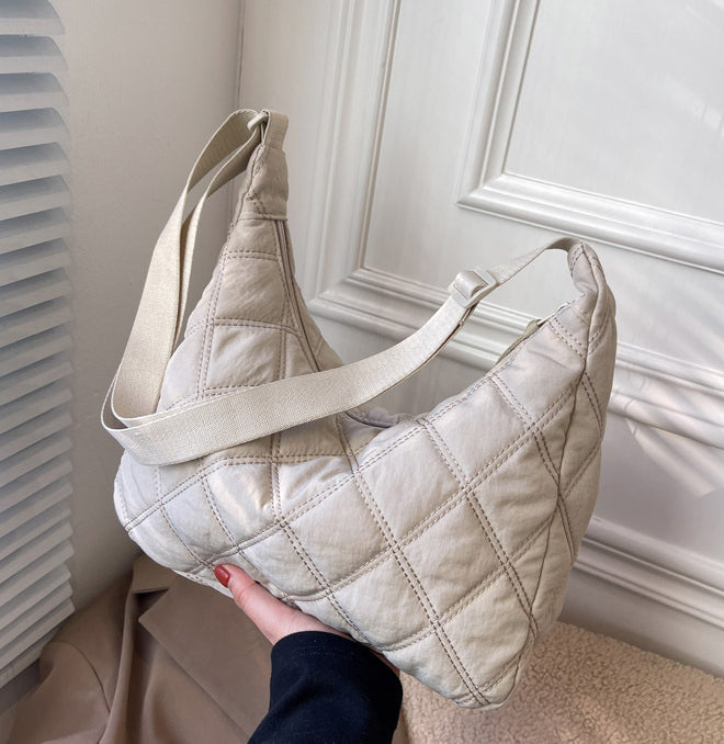 Women's chic quilted puffer shoulder bag