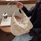 Women's chic quilted puffer shoulder bag