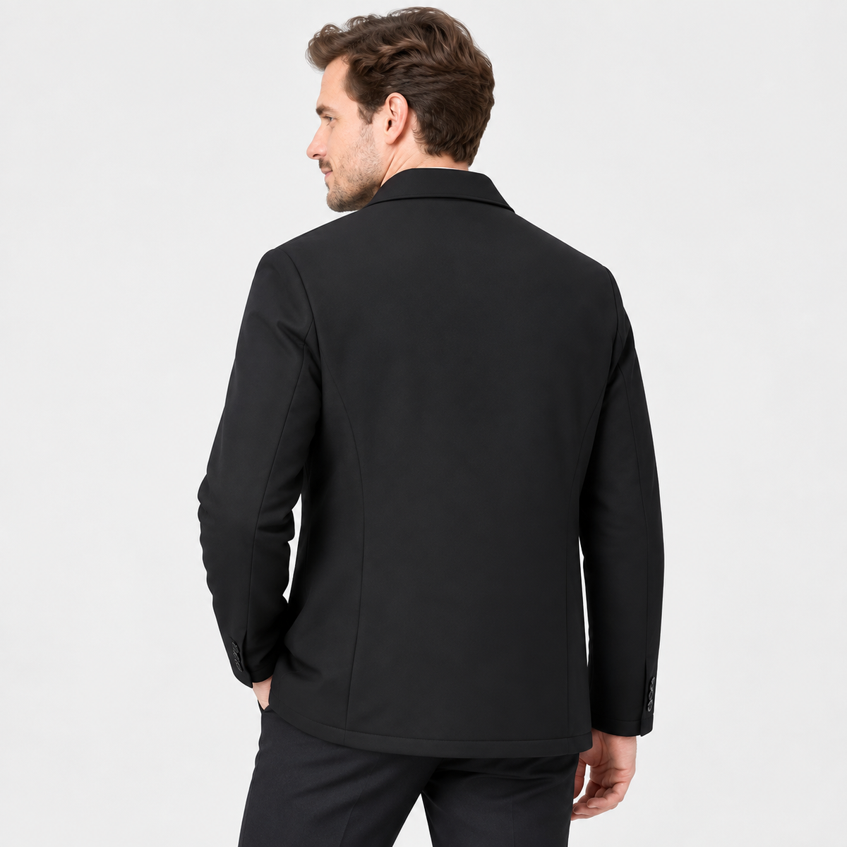 Lined lapel collar winter jacket