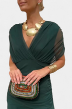 Women's Wedding Guest Off-Shoulder Floral Maxi Dress