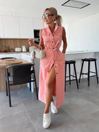 Denim Maxi Dress Sleeveless