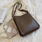 Vegan leather shoulder tote bag