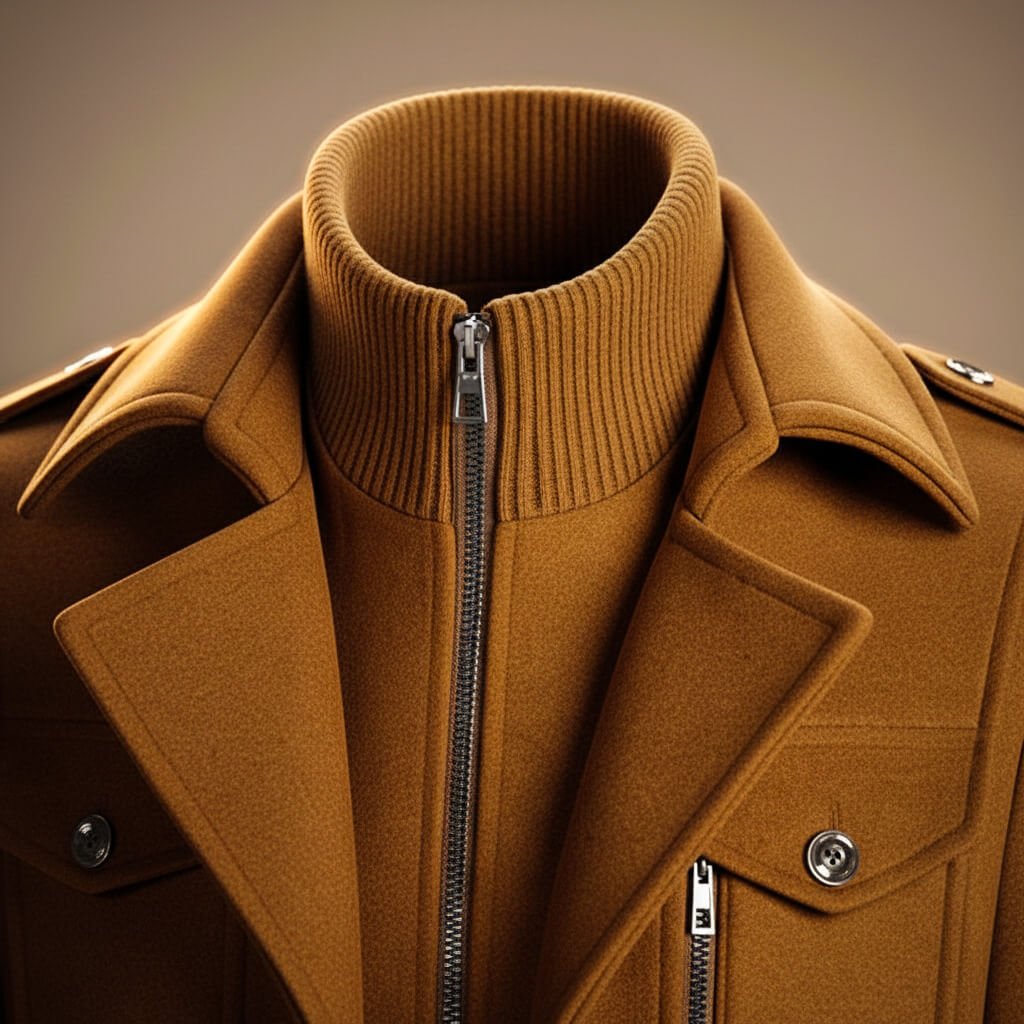 Men's classic virgin wool blend winter coat