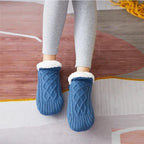 Women's Thermal Knit House Socks with Fluffy Cuff