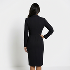 Tailored Midi Dress Blazer Style Long Sleeve