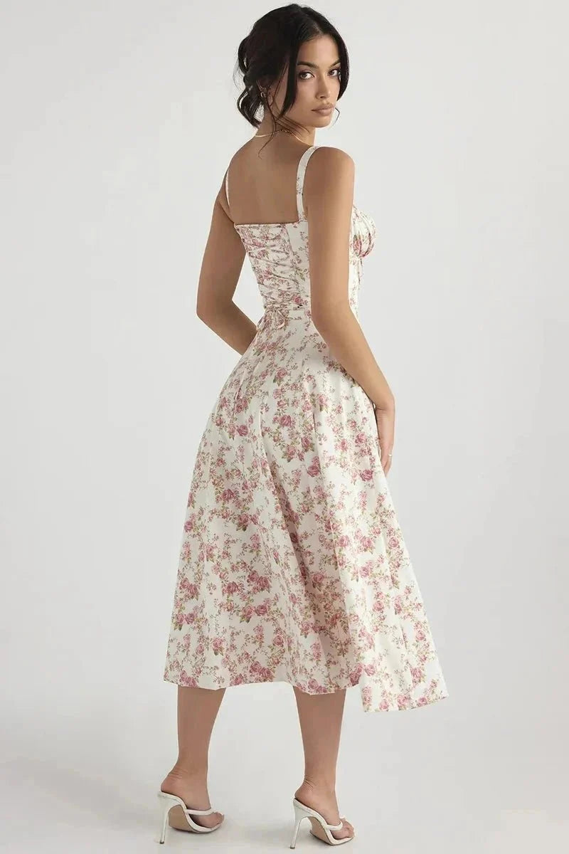 Floral Corset Midi Dress