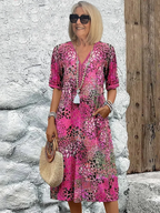 Floral Loose-Fit Knee Dress