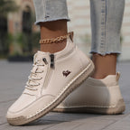 Women's arch support lace up ankle sneakers with wide toe box