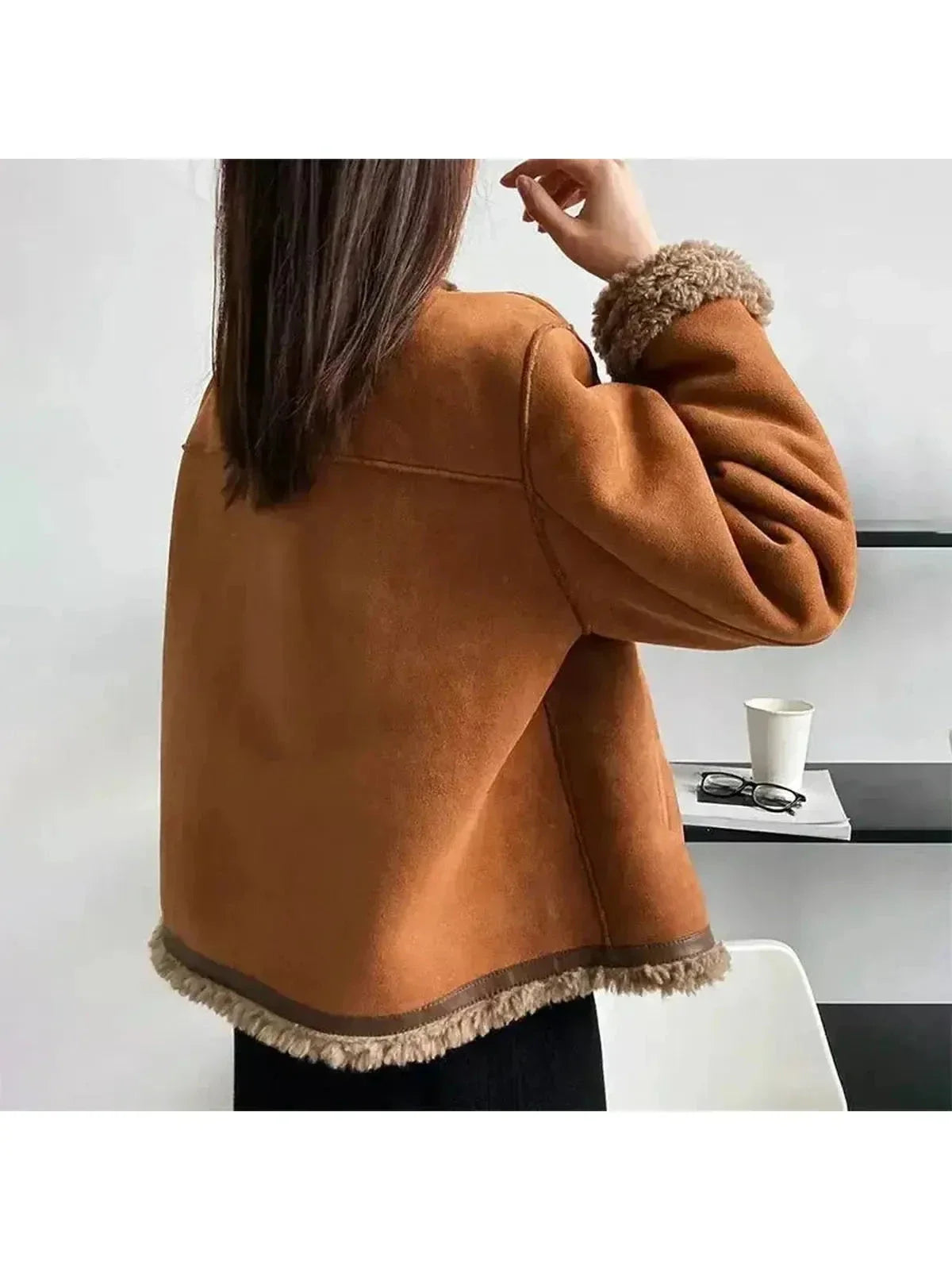 Structured plush lined jacket