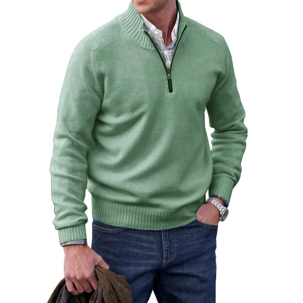 Cashmere Zip Neck Sweater