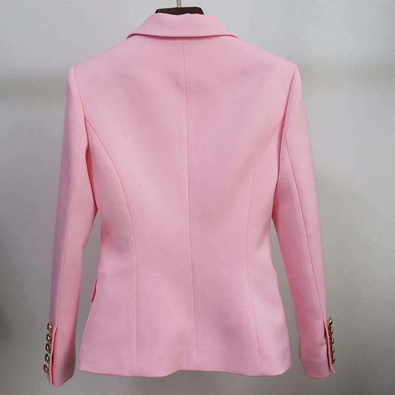 Tailored double breasted gold button blazer
