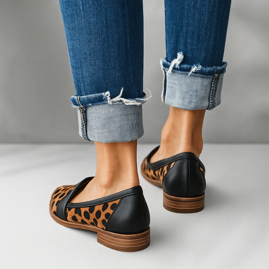 Women's pointed toe penny loafers with cushioned footbed