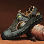Men's orthopedic mesh sandals with arch support in green