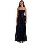 Floral Jacquard Maxi Gown with Corset Back