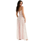 Floral Jacquard Maxi Gown with Corset Back