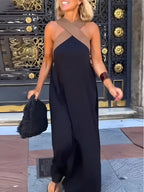 Cross-Strap Halter Maxi Dress