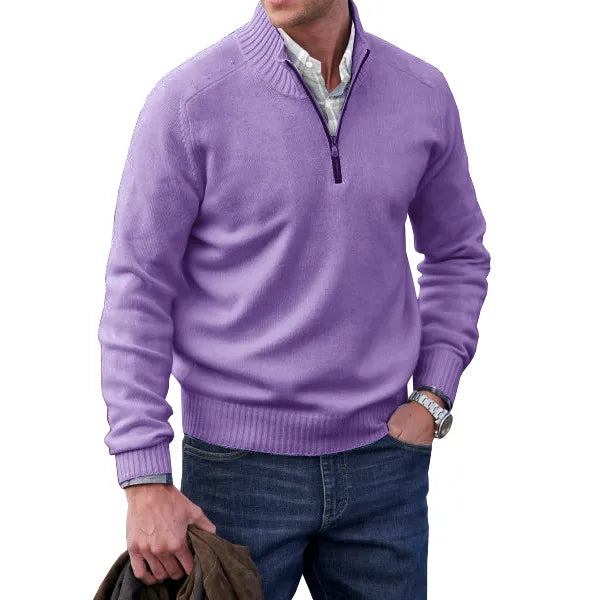 Cashmere Zip Neck Sweater