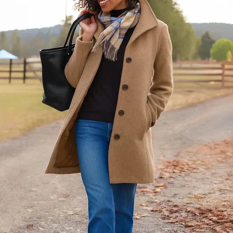 Women's Classic Wool Blend Pea Coat